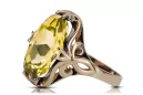 Vintage Anillo Peridoto amarillo Oro rosa antiguo original de 14k vrc082r